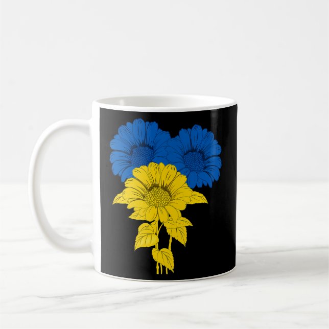 Taza De Café Girasol Por La Paz En La Bandera Ucraniana (Izquierda)