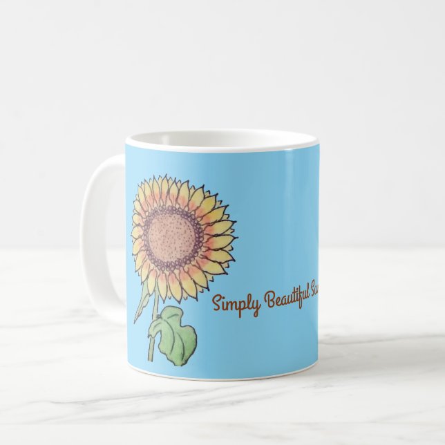 Taza De Café Girasol simplemente hermoso (Anverso izquierdo)