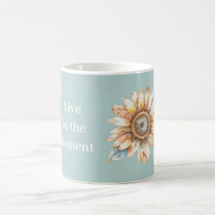 Taza De Café Girasol Vive en el Momento