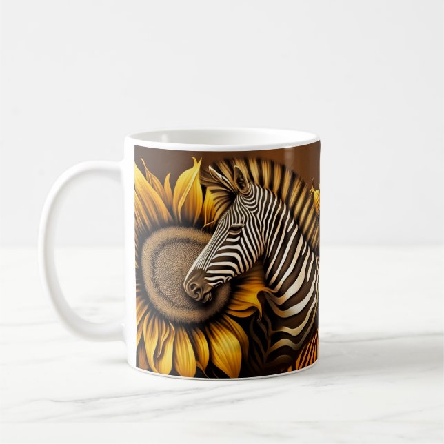 Taza De Café Girasol y cebra (Izquierda)