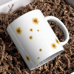Taza De Café Girasoles Acuarela