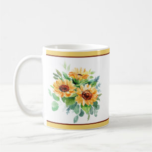 Taza De Café Girasoles acuarela