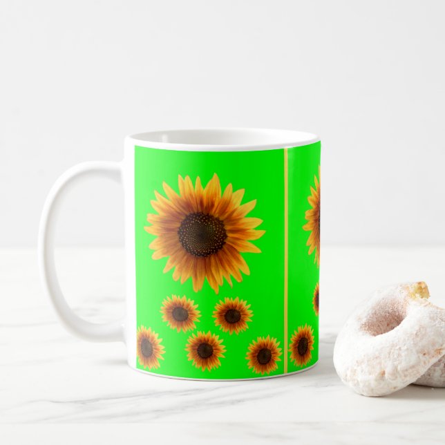 Taza De Café girasoles de barro (Con donut)