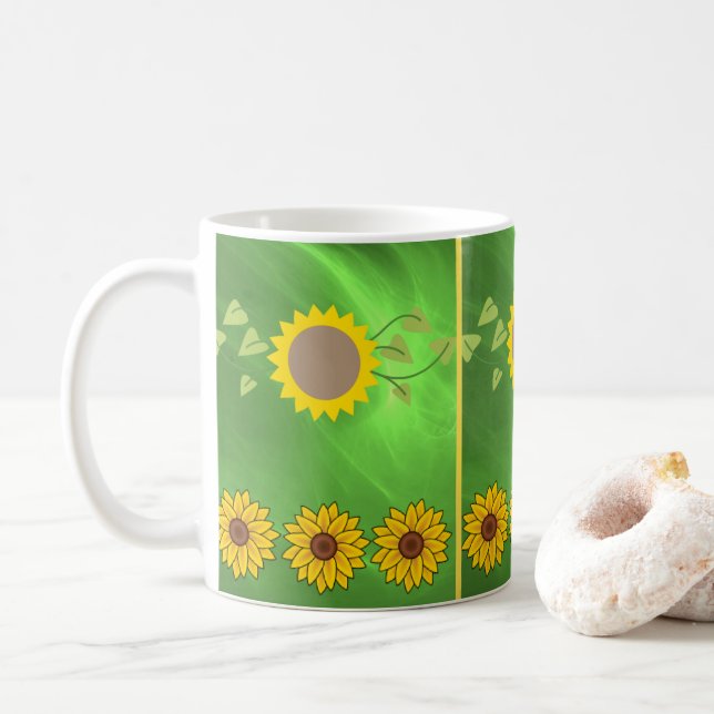 Taza De Café girasoles de barro (Con donut)