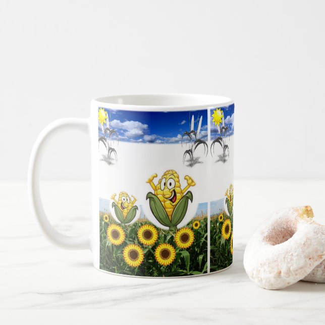 Taza De Café girasoles de barro (Con donut)