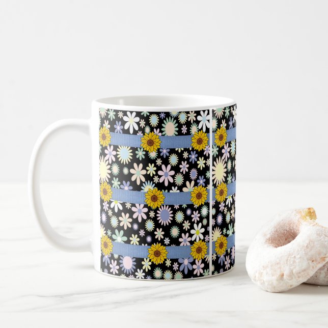 Taza De Café girasoles de barro (Con donut)