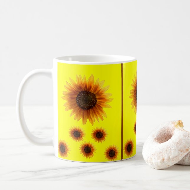 Taza De Café girasoles de barro (Con donut)