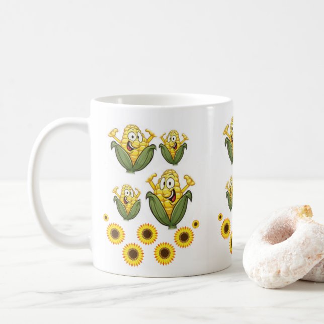 Taza De Café girasoles de barro (Con donut)