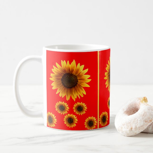 Taza De Café girasoles de barro (Con donut)