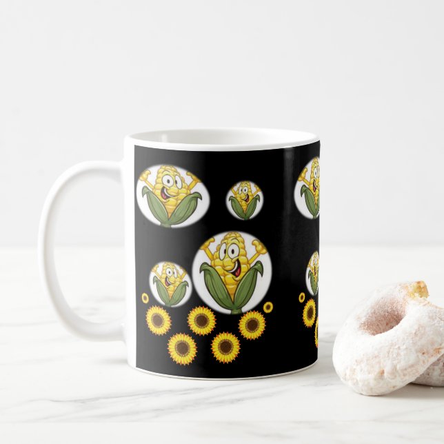 Taza De Café girasoles de barro (Con donut)