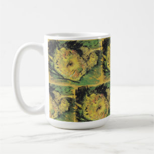 Taza De Café Girasoles de Van Gogh - Arte floral amarillo brill