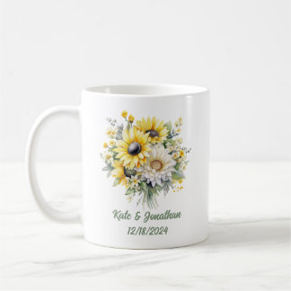 Taza De Café Girasoles personalizados para la ducha de boda