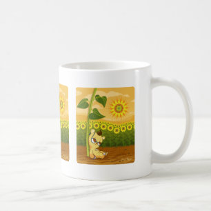 Taza De Café Girasoles y oso de Kawaii