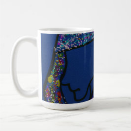 Taza De Café Girl with Spotted Glitter Print Hair