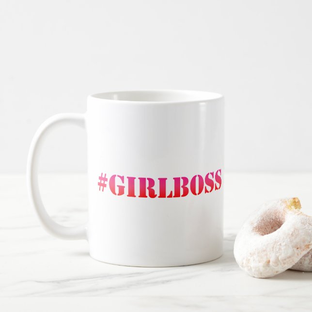 Taza De Café #GirlBoss - Cita divertida de Girlpower (Con donut)