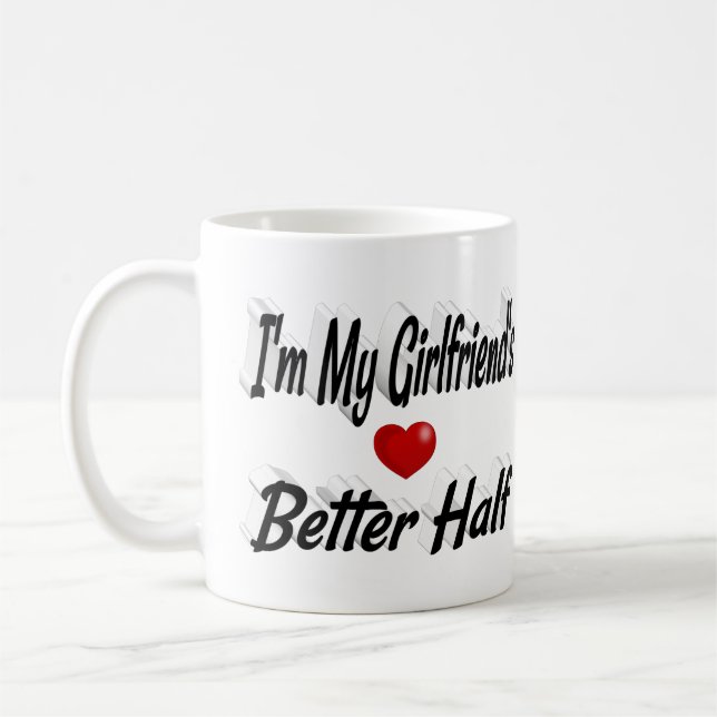 Taza De Café Girlfriend cita texto negro (Izquierda)