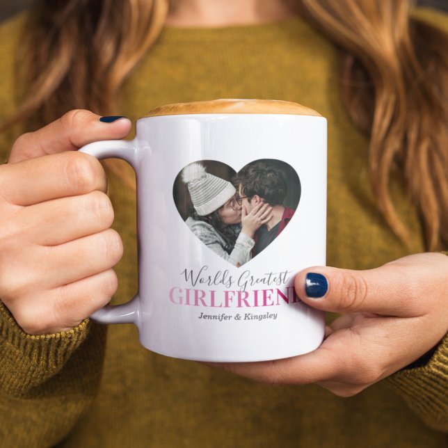 Taza De Café Girlfriend Photo Heart Gift (Subido por el creador)