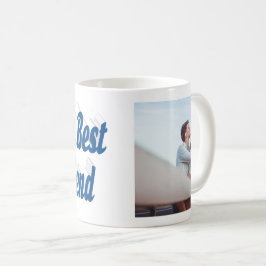 Taza De Café Girlfriend Photo sea blue typography