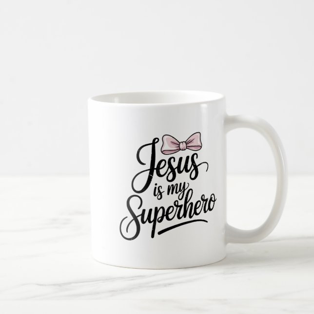Taza De Café Girls Jesus Is My Superhero Christian Toddler Sist (Derecha)
