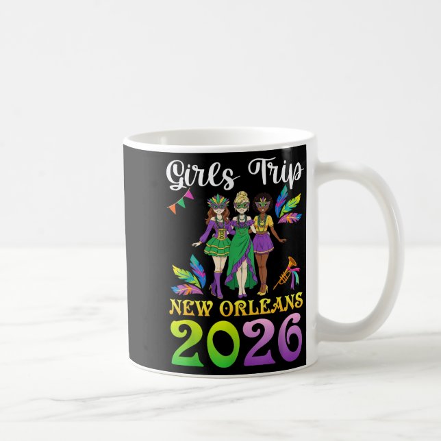 Taza De Café Girls Trip New Orleans 2026 Mardi Gras Day Squad T (Derecha)