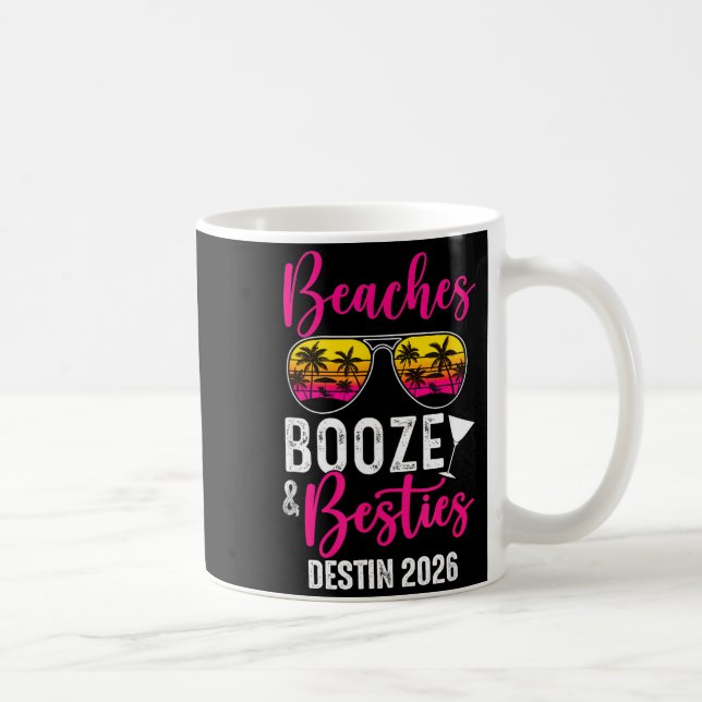 Taza De Café Girls Weekend Trip Destin 2026 Beaches Booze Ies  (Derecha)