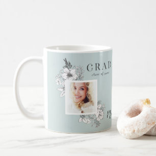 Taza De Café Girly multifoto floral elegante fiesta de graduaci