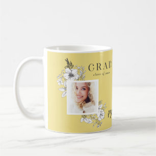 Taza De Café Girly multifoto floral elegante fiesta de graduaci