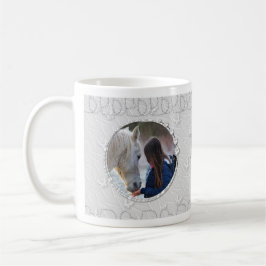 Taza De Café Girly Slilver Faux Sparkly Dos Fotos Acento Del Co