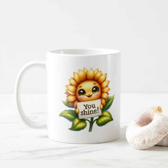Taza De Café Girly Sunflower  (Con donut)