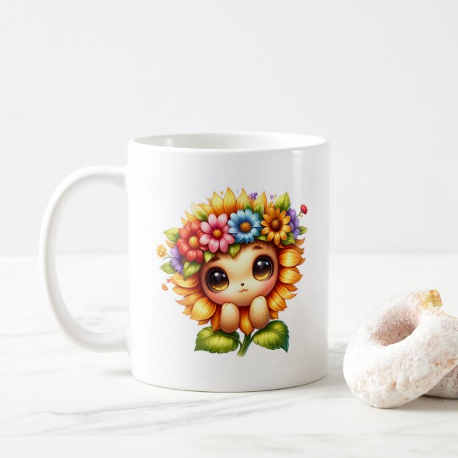 Taza De Café Girly Sunflower  (Con donut)