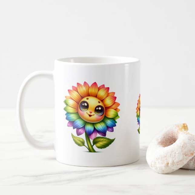 Taza De Café Girly Sunflower  (Con donut)