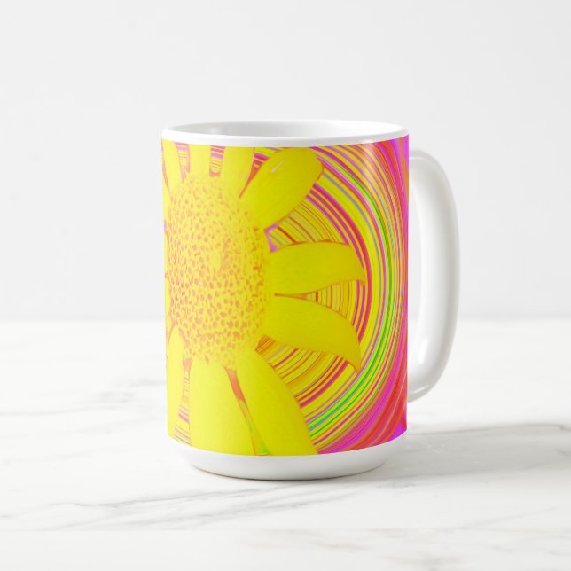 Taza De Café Giro amarillo en un giro psicodélico (Anverso derecho)