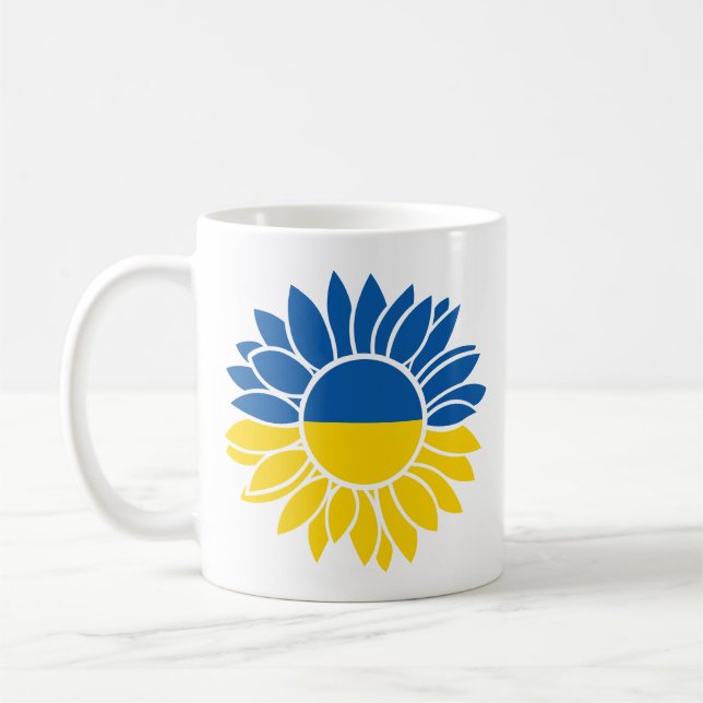 Taza De Café Giro de bandera de Ucrania (Izquierda)