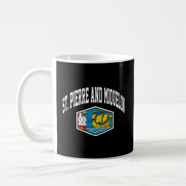 Taza De Café Giro De La Bandera De San Pedro Y Miquelón (Izquierda)