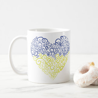 Taza De Café Giro espiral mehandi corazón Colores de la bandera
