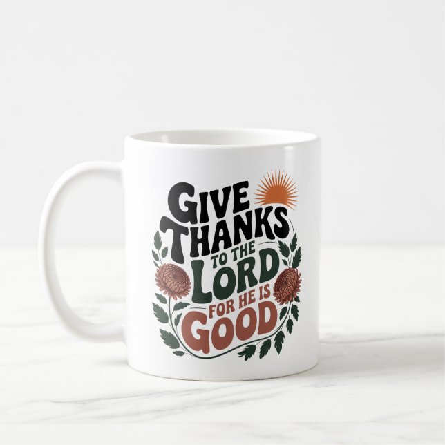 Taza De Café Give Thanks - Christian (Izquierda)