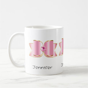 Taza De Café Glam Bow rosa con piedra angular