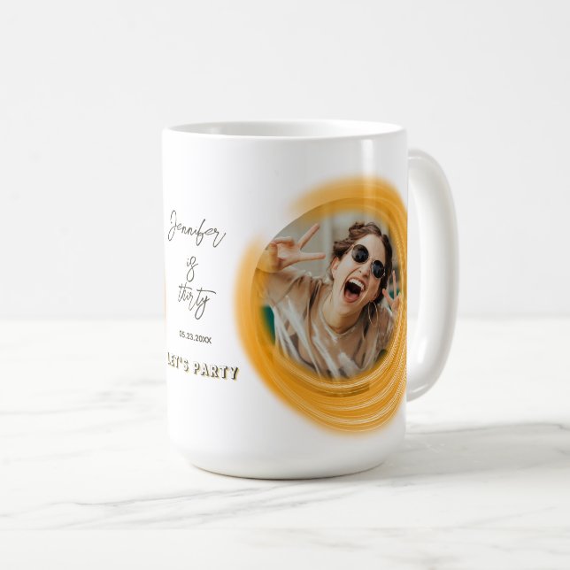 Taza De Café Glam Girly Foto Script 20 30 40 Fiesta de cumpleañ (Anverso derecho)