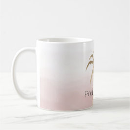 Taza De Café Glam Gold Palm Tropical Pink Pink