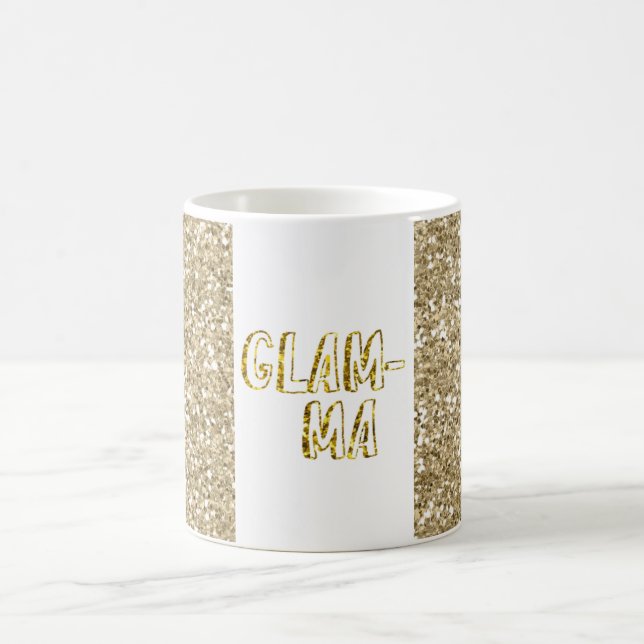 Taza De Café Glam Gold Purpurina Glam-mamáes (Centro)