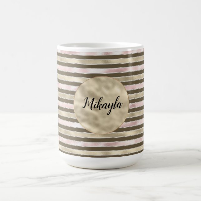 Taza De Café Glam Gold Rubor Ropa marrón rosa (Centro)