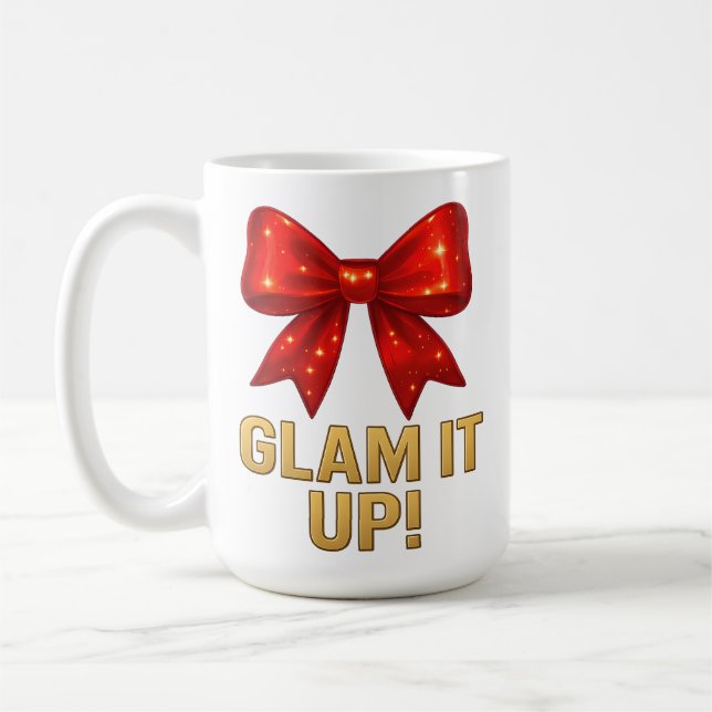 Taza De Café Glam It Up Sparkle Bow — Confianza energética (Izquierda)