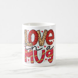 Taza De Café Glam Purpurina Gold Red Luxe Love Valentines