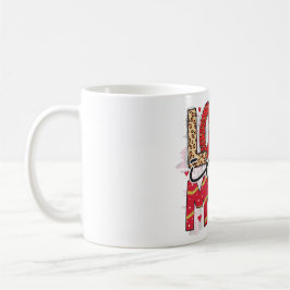 Taza De Café Glam Purpurina Gold Red Luxe Love Valentines