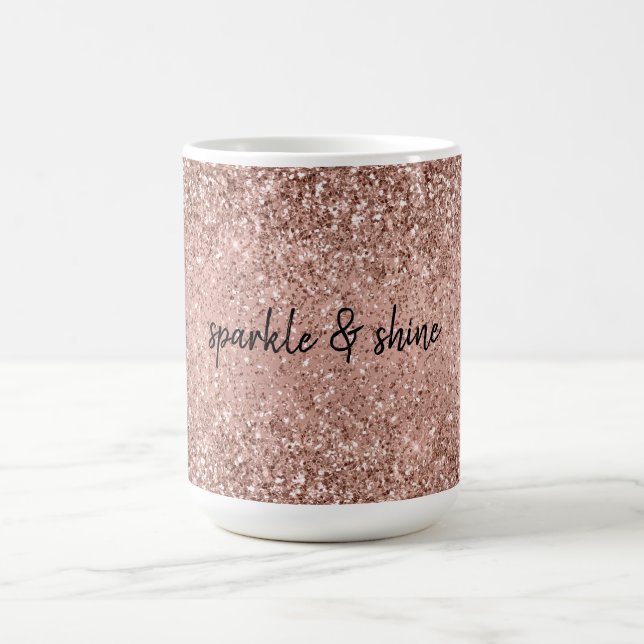 Taza De Café Glam Rosa Gold Purpurina (Centro)