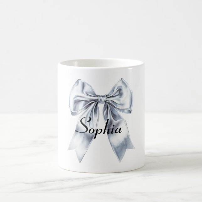 Taza De Café Glam Silver Bow (Centro)