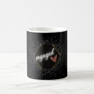 Taza De Café Glamor comprometido negro y plata