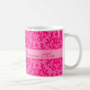 Taza De Café Glamorosa mamá damasca pargo rosa caliente