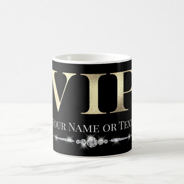 Taza De Café Glamoroso VIP de oro en negro (Centro)
