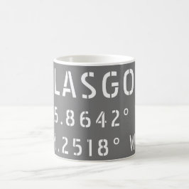 Taza De Café Glasgow Escocia Latitud y longitud